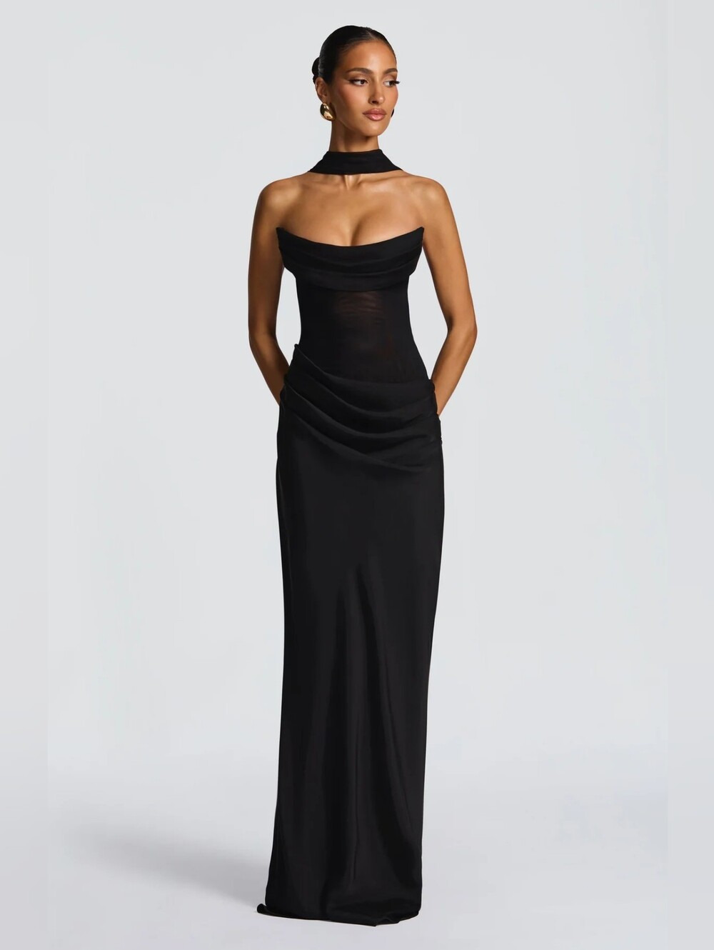 Vestido largo Liora - Negro 'babyboo NWT $281